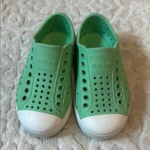 Native Green and White Water Shoes with Perforated Design
